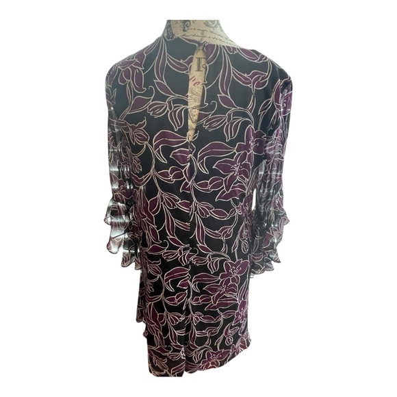 Calvin Klein Purple and Black Floral Dress - Picture 3 of 8
